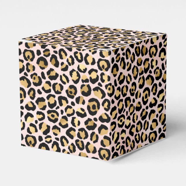 Pink and Gold Leopard Series Design 12 Favor Box (Front Side)