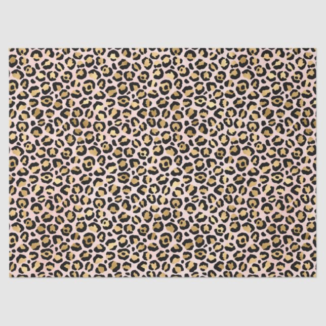 Pink and Gold Leopard Series Design 12 Tissue Paper (Front)