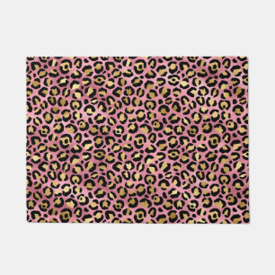 Pink and Gold Leopard Series Design 15 Doormat