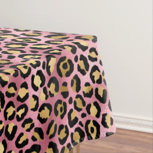 Pink and Gold Leopard Series Design 15 Tablecloth