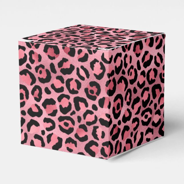 Pink and Gold Leopard Series Design 2  Favor Box (Front Side)