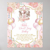 Pink and Gold Magical Carousel Don't Say Baby