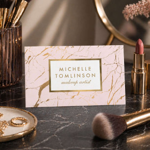 Pink and Gold Marble Designer Business Card