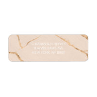 Pink and gold marble effect return address labels