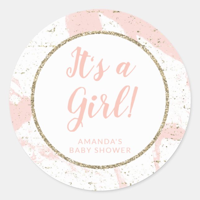 Pink and Gold Marble Stickers (Front)