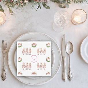 Pink and Gold Nutcracker Christmas Napkin