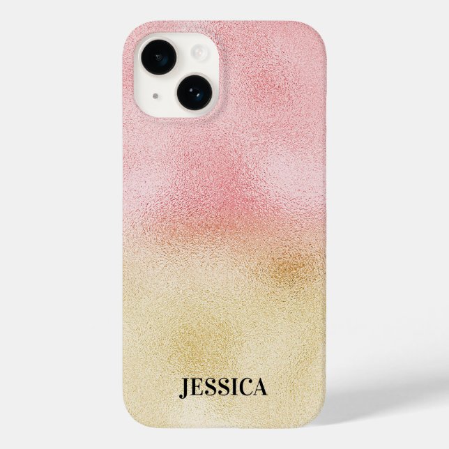 Pink and Gold Ombre Foil Case-Mate iPhone Case (Back)