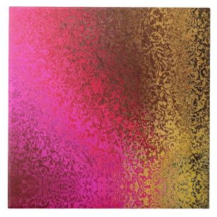 Pink And Gold Pattern Ceramic Tile
