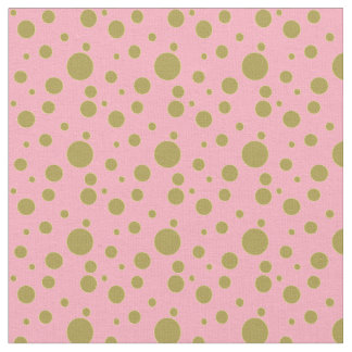 Pink and Gold Polka Dot Textile Fabric