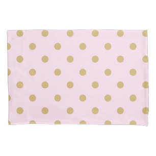 Pink and Gold Polka Dots Personalized Custom Pillowcase