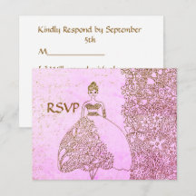 Pink and Gold Princess Fairytale Birthday RSVP