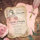 Pink and Gold Princess Quinceanera Birthday Invitation<br><div class="desc">Looking for elegant blush pink and gold themed party ideas to celebrate a quinceañera (XV) / sweet 16 birthday, wedding, or another big day? Easily create your own personalized fairy tale princess invitations using an editable DIY template that made with original art by Raphaela Wilson. The unique floral artwork depicts...</div>