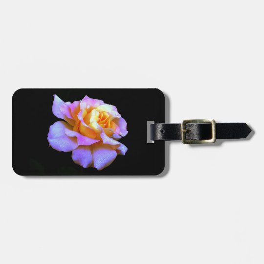 Pink And Gold Rose Luggage Tag