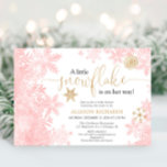 Pink and gold snowflake winter girl baby shower invitation<br><div class="desc">For more advanced customization of this design,  simply select the "Customize It" button above!</div>