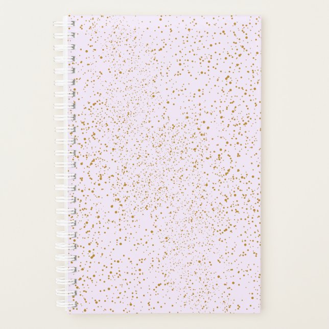 Pink and Gold Splatter Notebook (Devant)