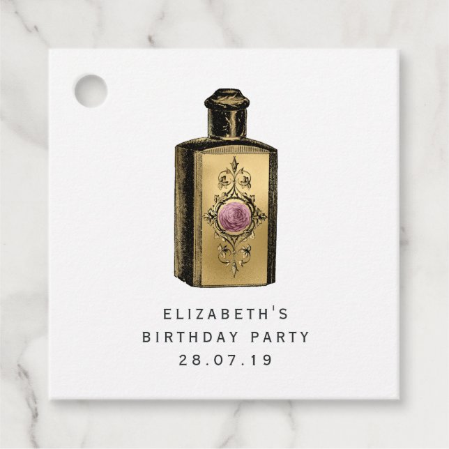 Pink and Gold Steampunk Favour Tags (Front)