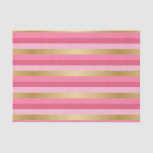 Pink and Gold Stripes Tissue Paper