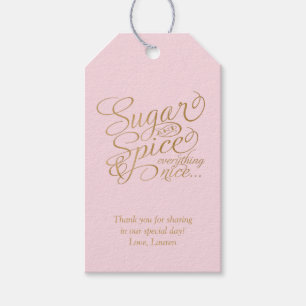 Pink and Gold Sugar and Spice Favour Tags
