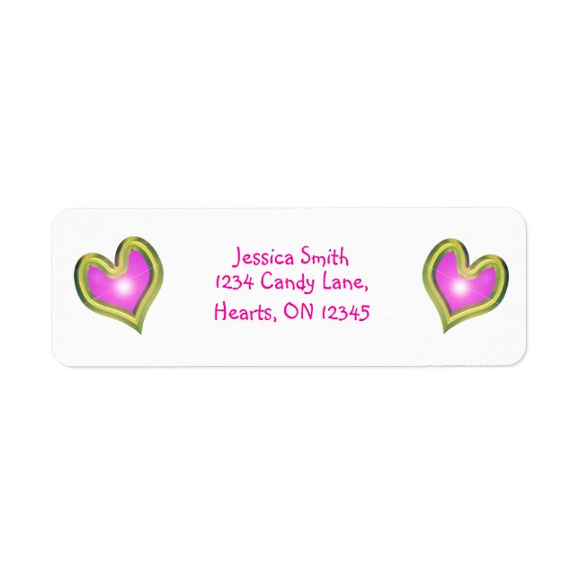 Pink and Gold Valentine Hearts (Front)