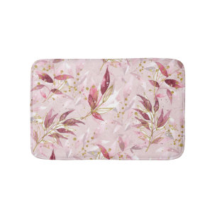 Pink and Gold Vines on Blush Bath Mat