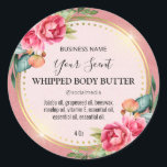Pink And Gold Vintage Body Butter Labels<br><div class="desc">Pink And Gold Vintage Body Butter Labels with a pink bouquet and greenery.</div>