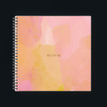 Pink and Gold Watercolor Abstract Painting Notebook<br><div class="desc">A pretty combination of pink,  yellow,  gold and orange watercolor brush strokes and organic,  abstract shapes,  personalized with name or words of your choice.</div>