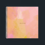 Pink and Gold Watercolor Abstract Painting Notebook<br><div class="desc">A pretty combination of pink,  yellow,  gold and orange watercolor brush strokes and organic,  abstract shapes,  personalized with name or words of your choice.</div>