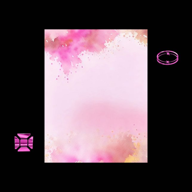 Pink and Gold Watercolor Scrapbook Paper (Creator Uploaded)