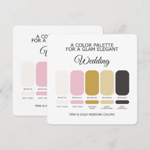 Pink and Gold Wedding Colour Palette Card