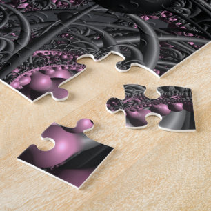 Pink and Gray 3D Fractal Jigsaw Puzzle
