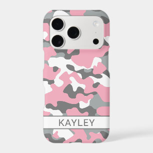 Pink and Gray Camouflage Personalized