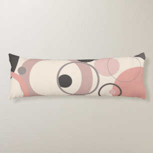 Pink and Gray circles M-century Modern     Body Pillow