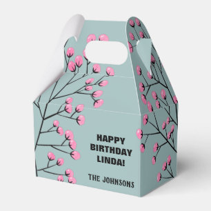 Pink and Grayish cyan Birthday gift box