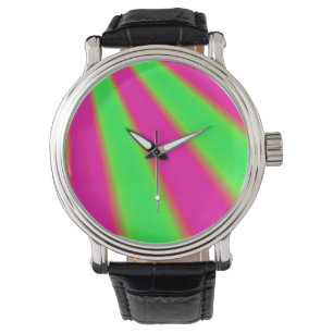 Pink and Green abstract Watch