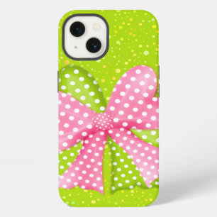 Pink and Green Bow and Ribbon iPhone 13 Case