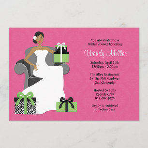Pink and Green Bridal Shower Invitation