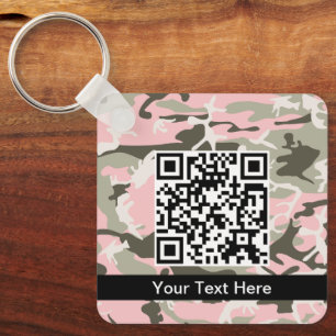 Pink and Green Camo, Camouflage, Military, Army Keychain