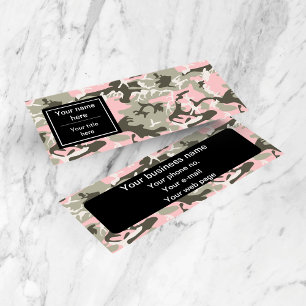 Pink and Green Camo, Camouflage, Military, Army Mini Business Card