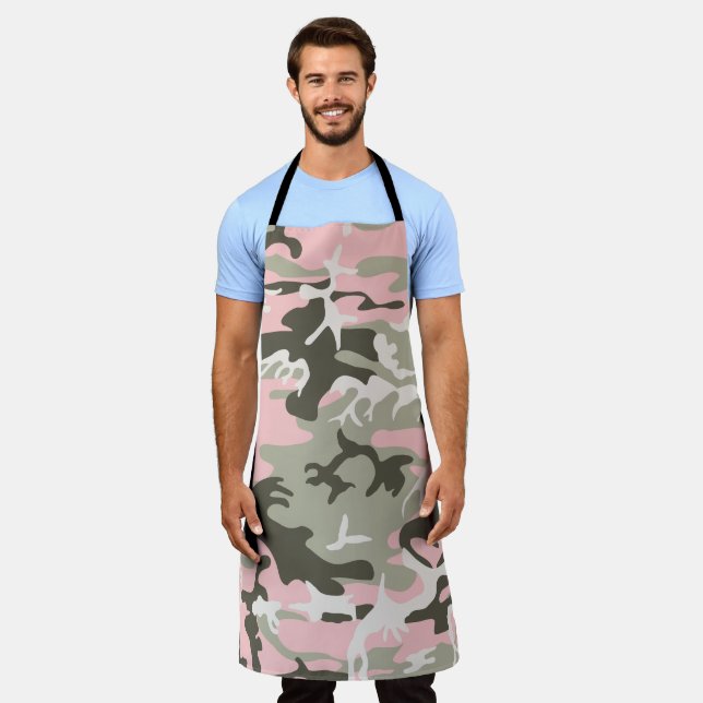 Pink and Green Camouflage, Military, Army Apron (Worn)