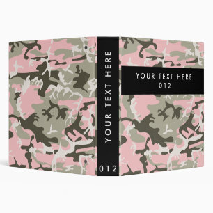 Pink and Green Camouflage, Military, Army Binder