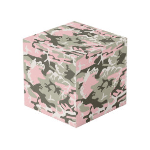 Pink and Green Camouflage, Military, Army Cube