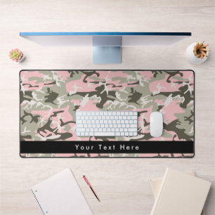 Pink and Green Camouflage, Military, Army Desk Mat