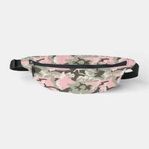 Pink and Green Camouflage, Military, Army Fanny Pack