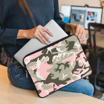 Pink and Green Camouflage, Military, Army Laptop Sleeve<br><div class="desc">Elegant,  stylish and sophisticated camouflage pattern in pink and green colour. Modern and trendy gift,  perfect for the military lover in your life.</div>