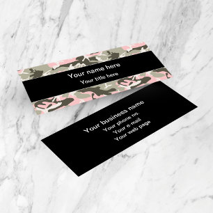 Pink and Green Camouflage, Military, Army Mini Business Card