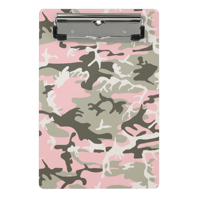 Pink and Green Camouflage, Military, Army Mini Clipboard (Front)