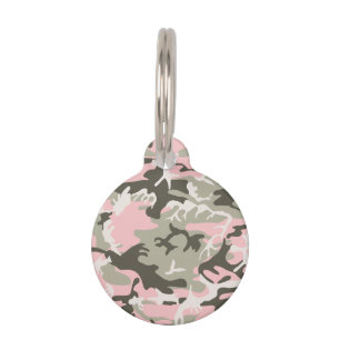Pink and Green Camouflage, Military, Army Pet Tag