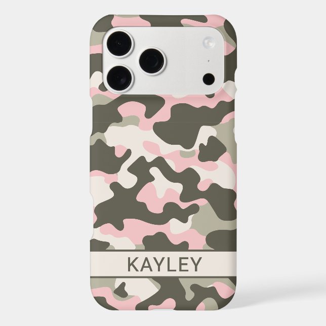 Pink and Green Camouflage Personalized  (Verso)