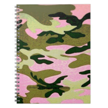 Pink and Green Camouflage Spiral Notebook
