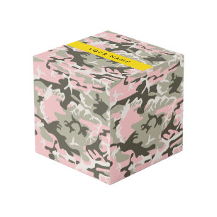 Pink and Green Camouflage Your name Personalize Cube